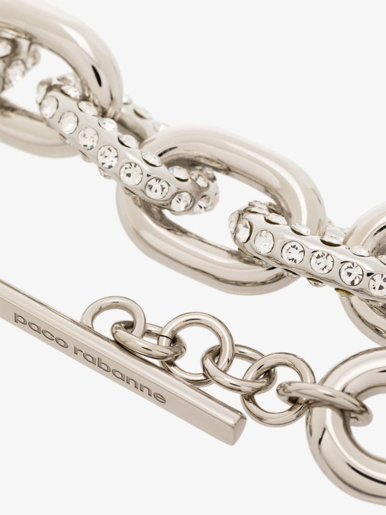 Silver Tone Crystal Chain Bracelet