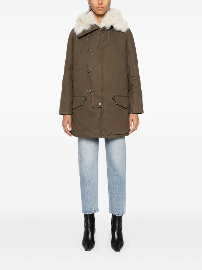 Green Shearling Parka Coat