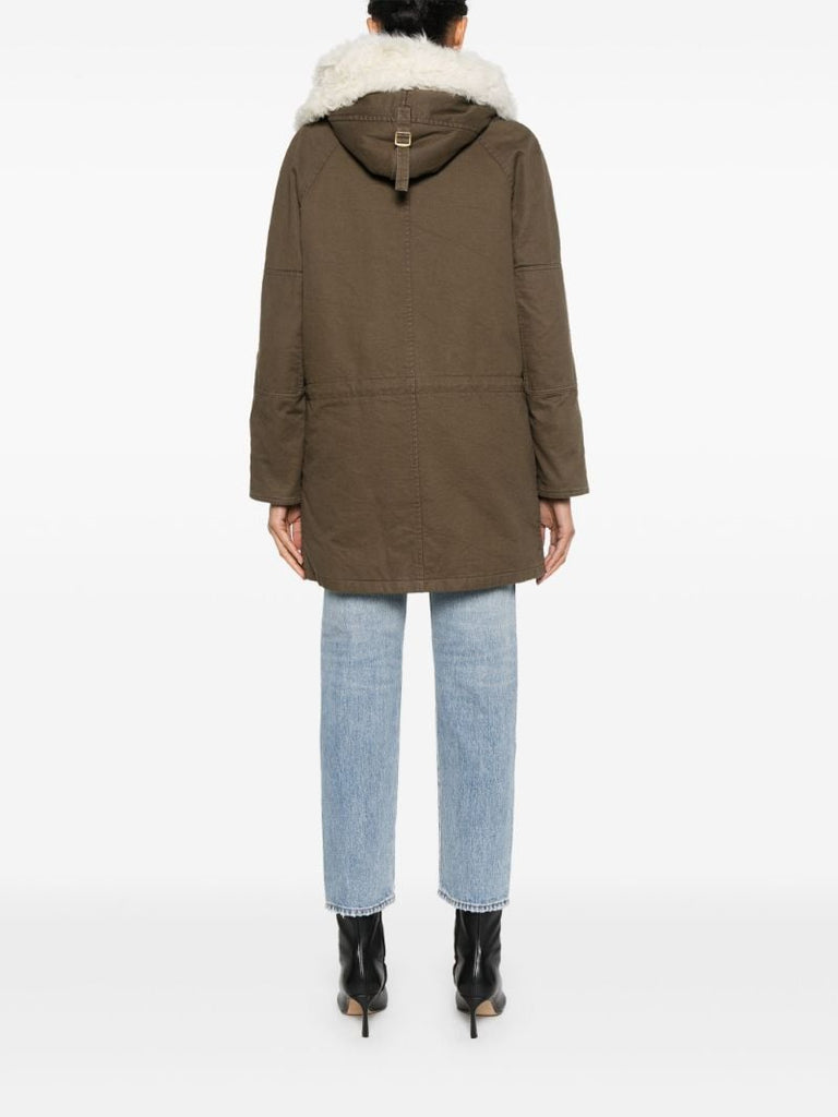 Green Shearling Parka Coat