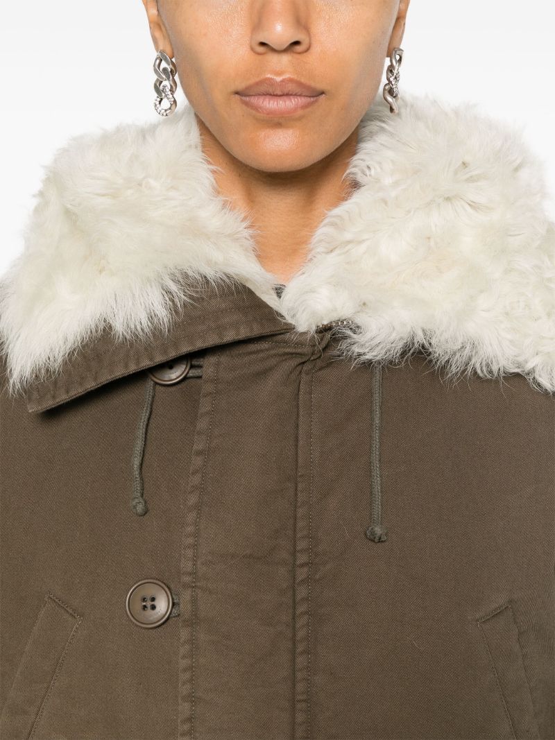 Green Shearling Parka Coat