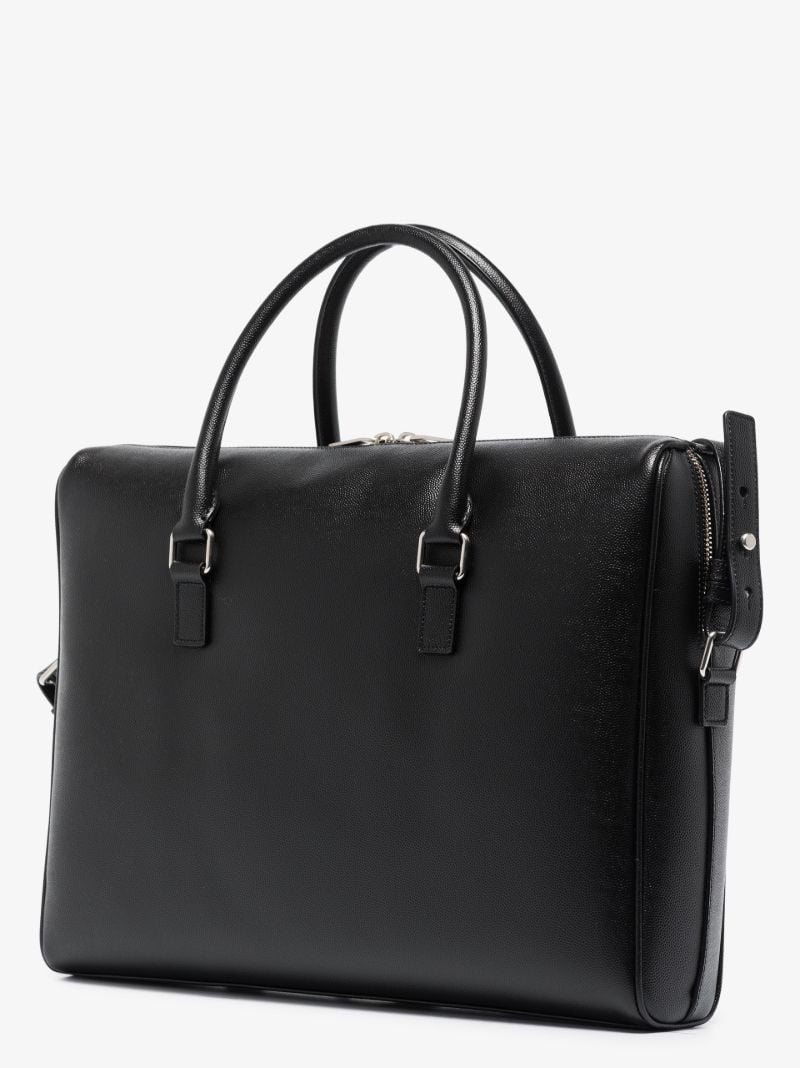 Black Duffle Leather Briefcase