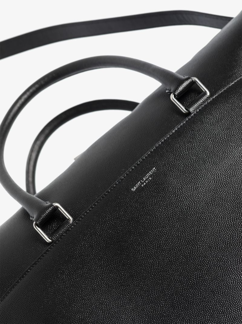 Black Duffle Leather Briefcase
