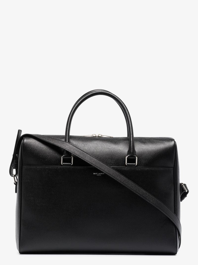 Black Duffle Leather Briefcase