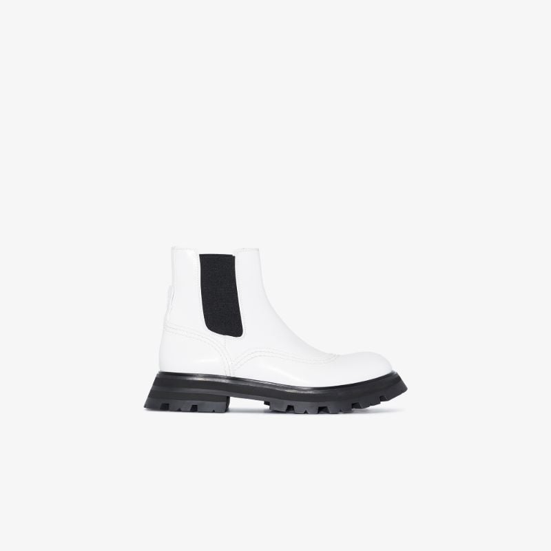 White Wander Leather Chelsea Boots