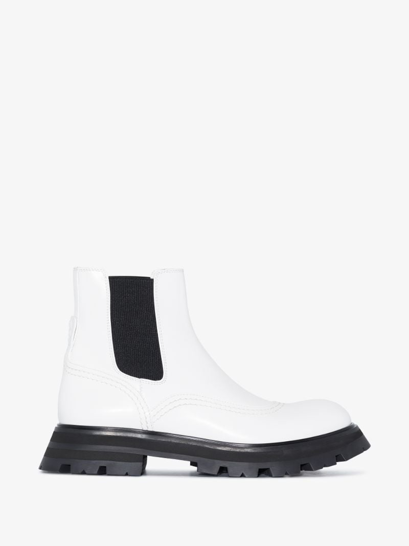 White Wander Leather Chelsea Boots