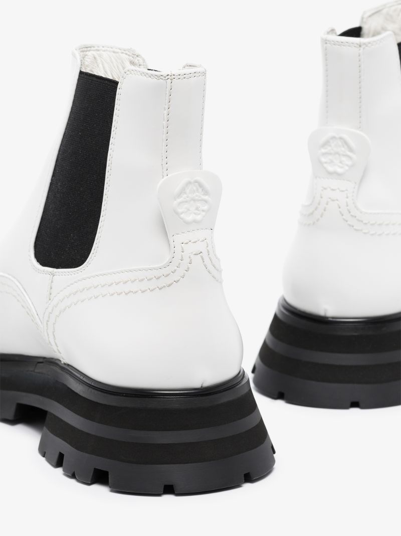 White Wander Leather Chelsea Boots