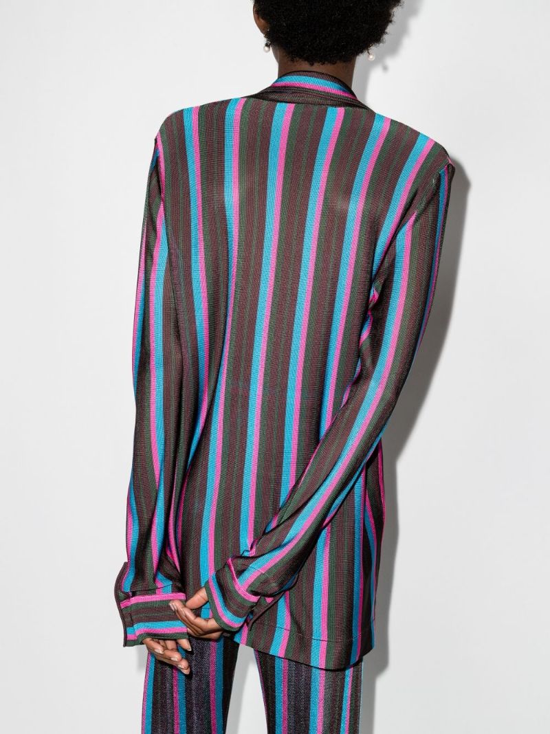 X Kenneth Ize Striped V-neck Shirt