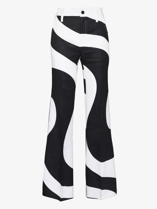 X Kenneth Ize Swirl Print Trousers