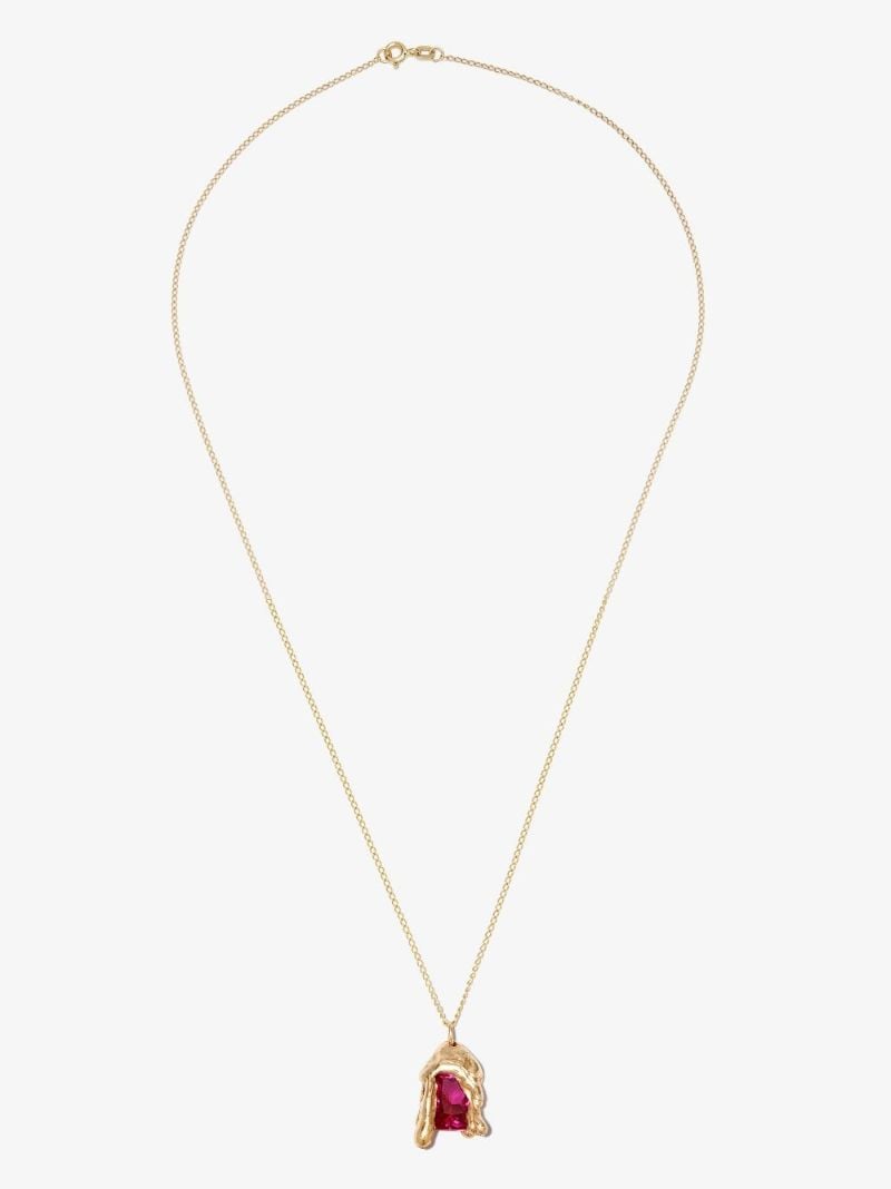 X Bleue Burnham 9k Yellow Gold Melting Wax Sapphire Necklace