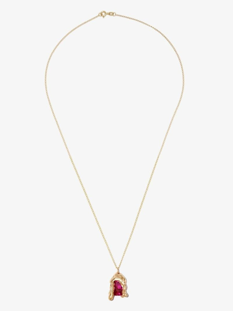 X Bleue Burnham 9k Yellow Gold Melting Wax Sapphire Necklace