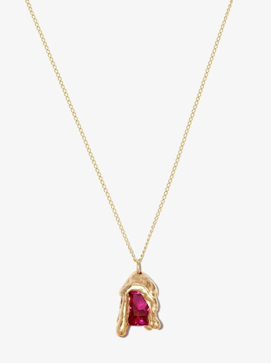 X Bleue Burnham 9k Yellow Gold Melting Wax Sapphire Necklace