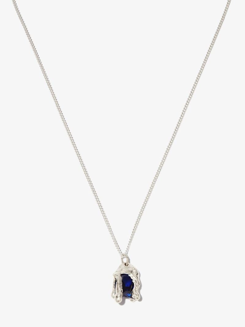 X Bleue Burnham Sterling Silver Melting Wax Sapphire Necklace