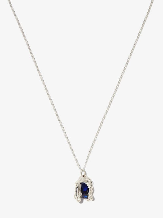X Bleue Burnham Sterling Silver Melting Wax Sapphire Necklace