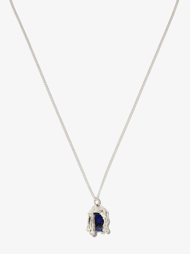 X Bleue Burnham Sterling Silver Melting Wax Sapphire Necklace