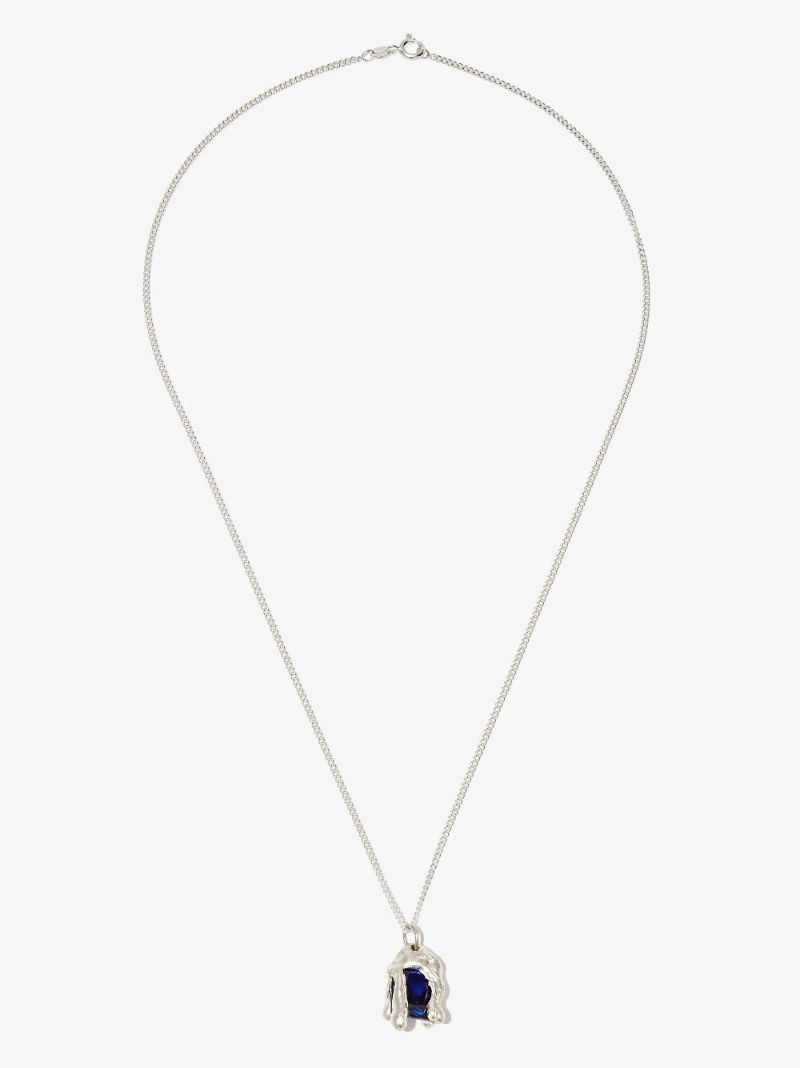 X Bleue Burnham Sterling Silver Melting Wax Sapphire Necklace