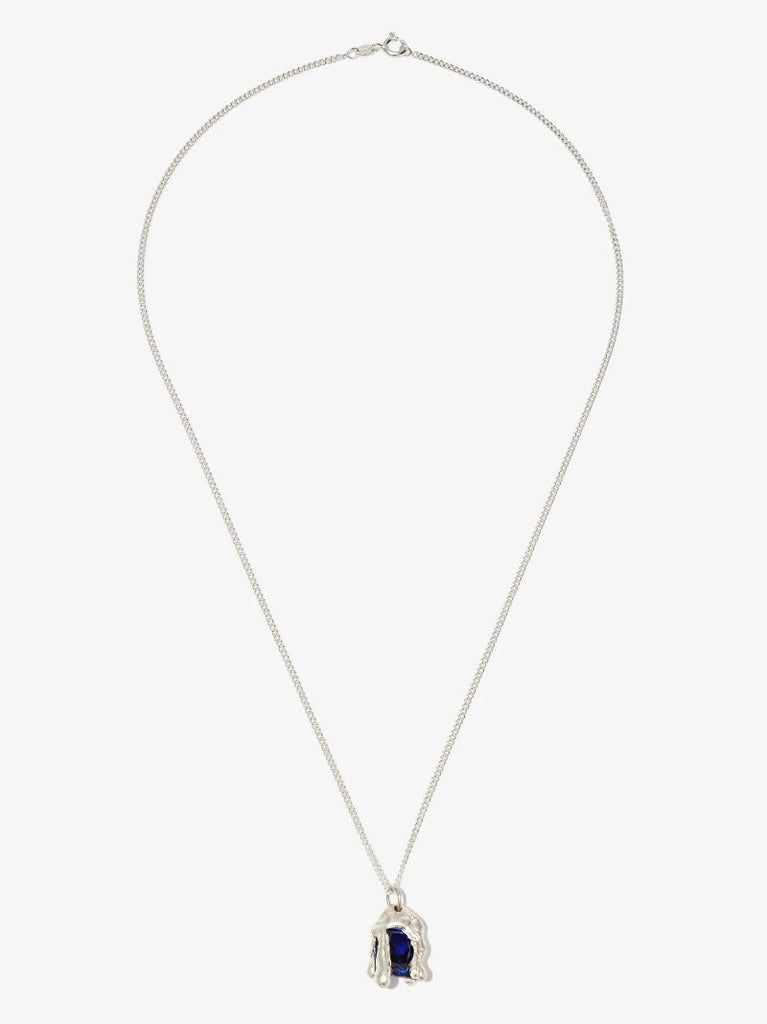 X Bleue Burnham Sterling Silver Melting Wax Sapphire Necklace