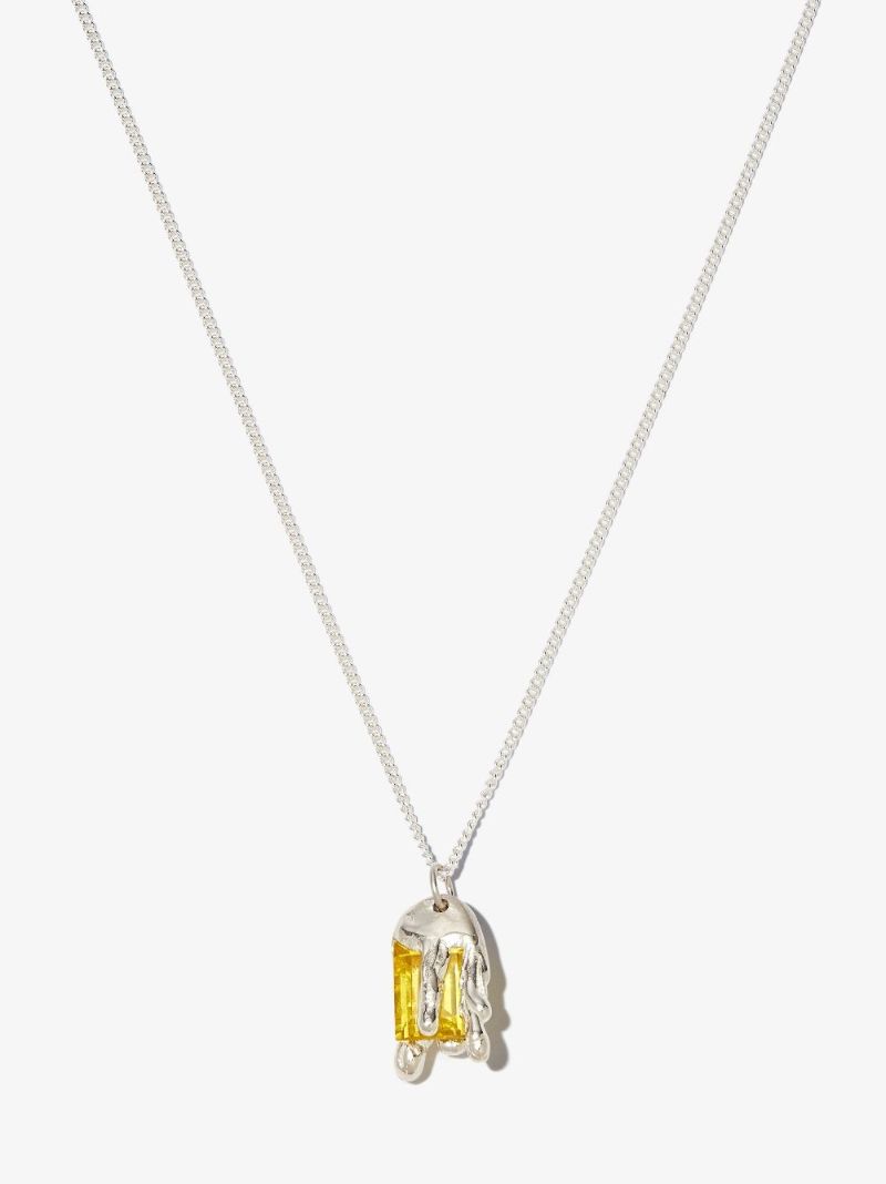 X Bleue Burnham Sterling Silver Melting Wax Sapphire Necklace
