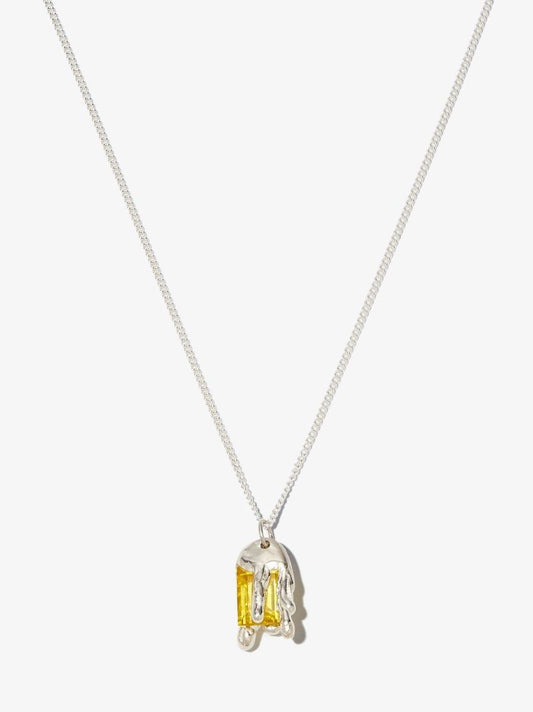 X Bleue Burnham Sterling Silver Melting Wax Sapphire Necklace