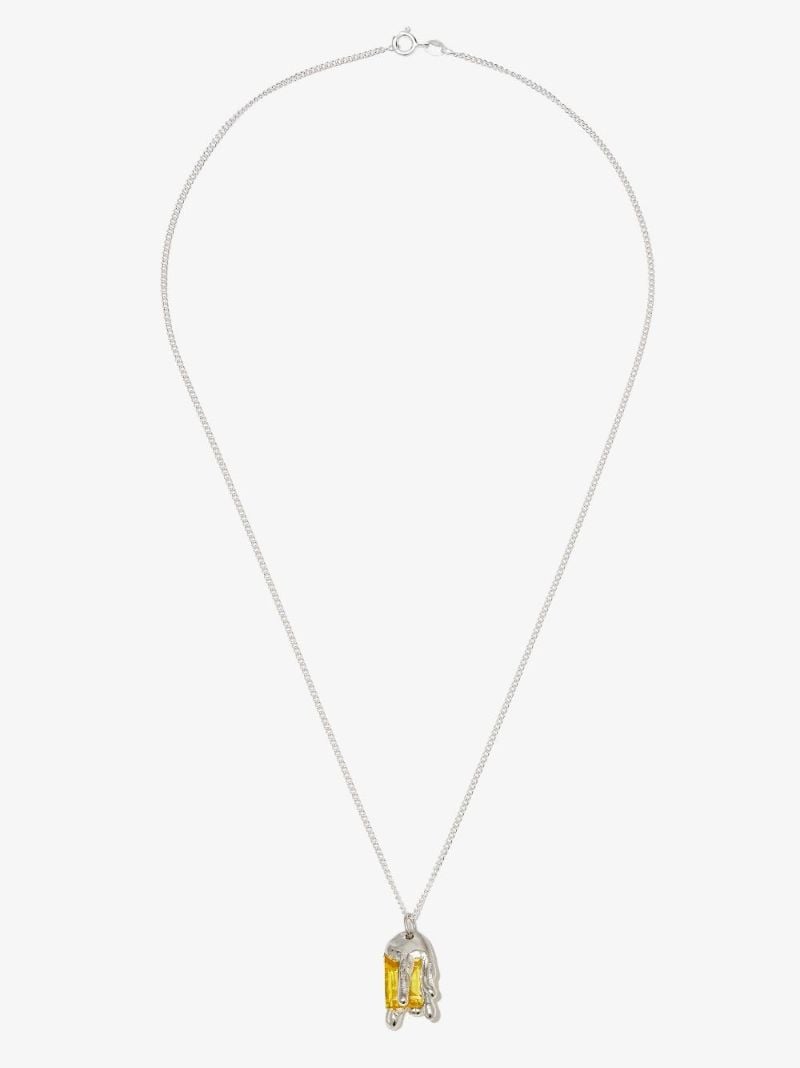 X Bleue Burnham Sterling Silver Melting Wax Sapphire Necklace