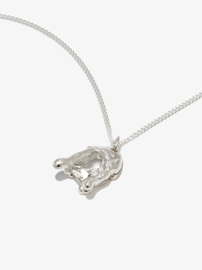 X Bleue Burnham Sterling Silver Melting Wax Sapphire Necklace