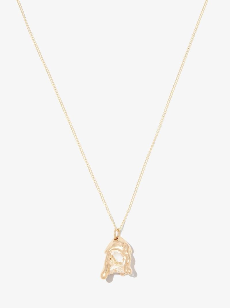 X Bleue Burnham 9k Yellow Gold Melting Wax Sapphire Necklace