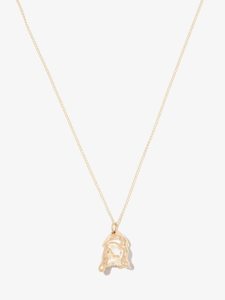 X Bleue Burnham 9k Yellow Gold Melting Wax Sapphire Necklace