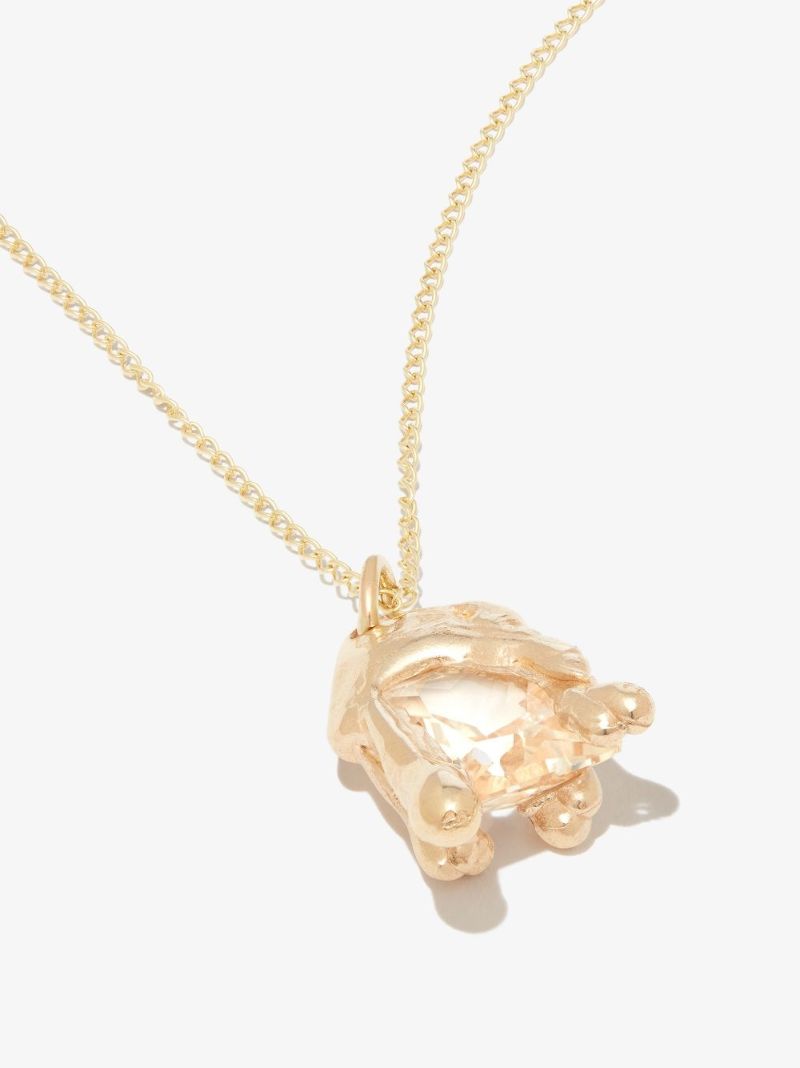 X Bleue Burnham 9k Yellow Gold Melting Wax Sapphire Necklace