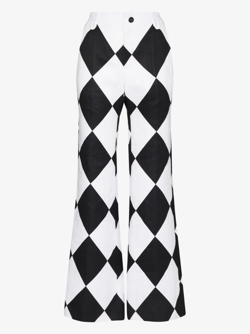 X Karl Lagerfeld Diamond Print Flared Trousers