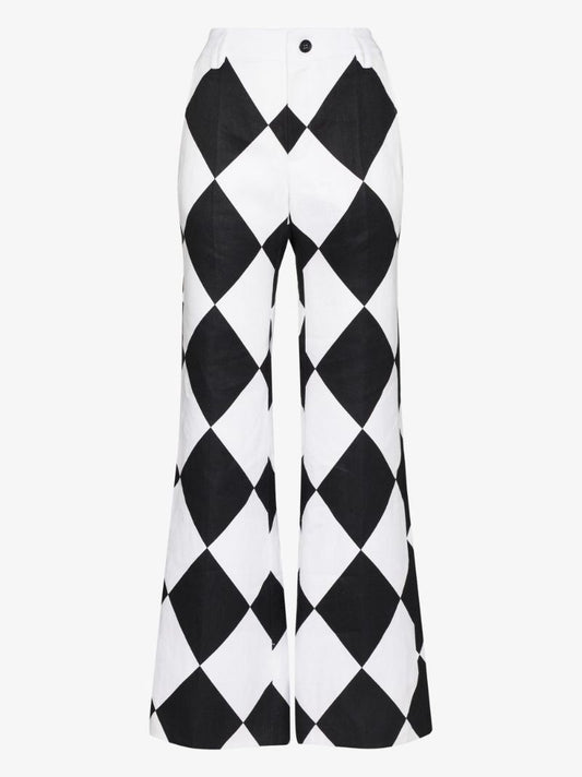 X Karl Lagerfeld Diamond Print Flared Trousers