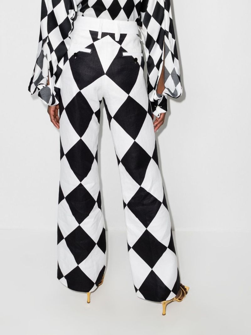X Karl Lagerfeld Diamond Print Flared Trousers