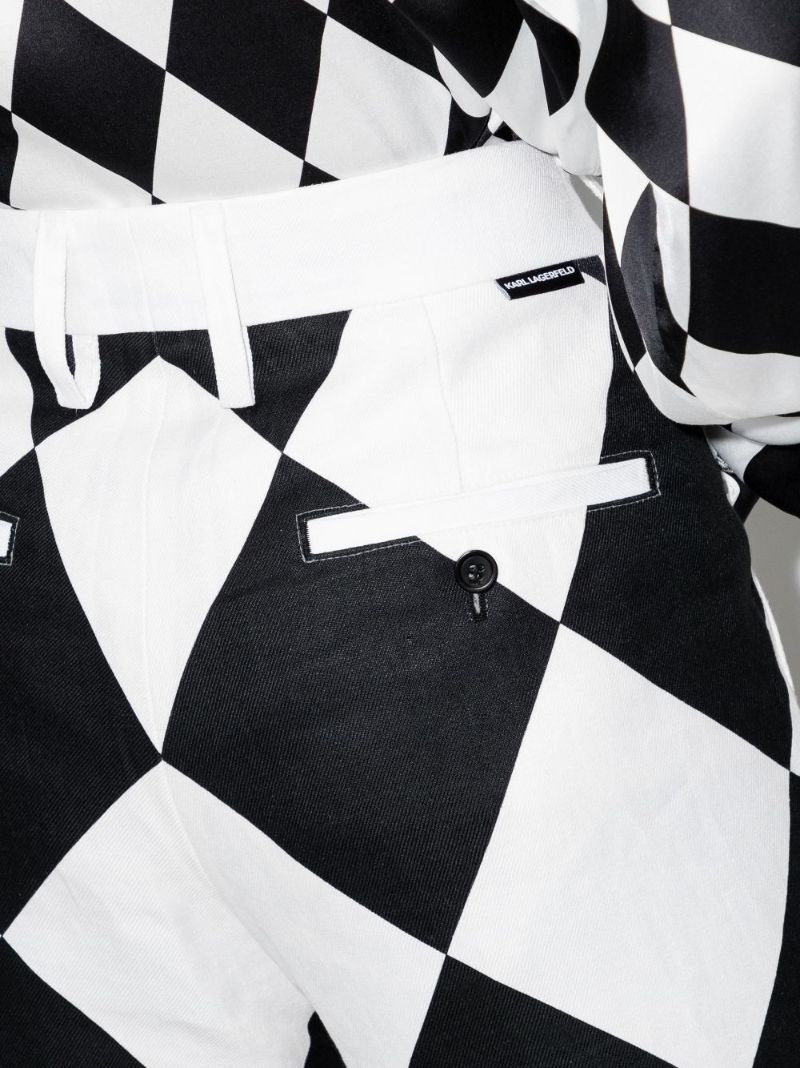 X Karl Lagerfeld Diamond Print Flared Trousers