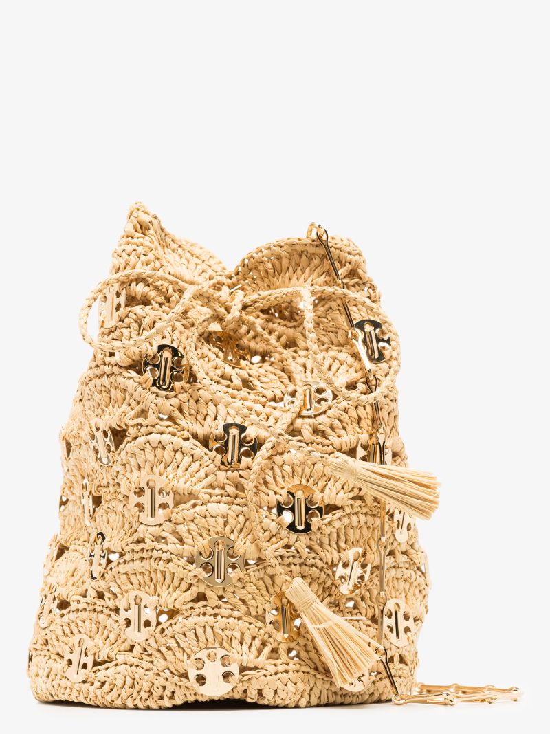 Neutral Raffia Bucket Bag