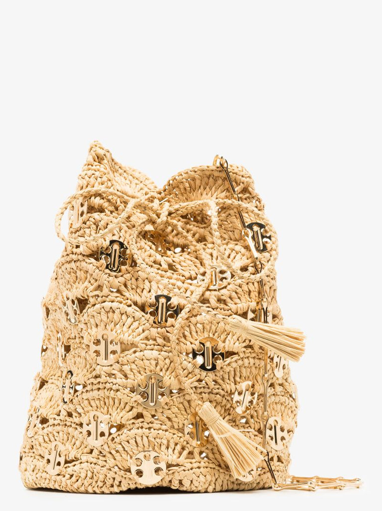 Neutral Raffia Bucket Bag