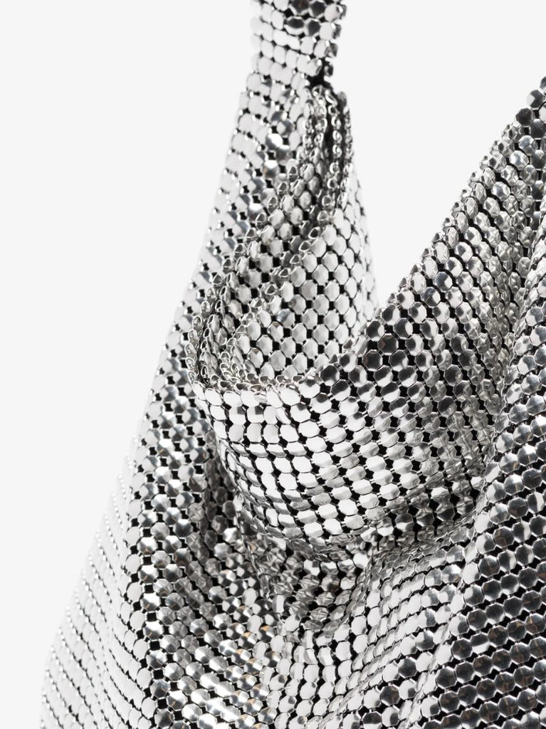 Silver Tone Chain Mail Tote Bag