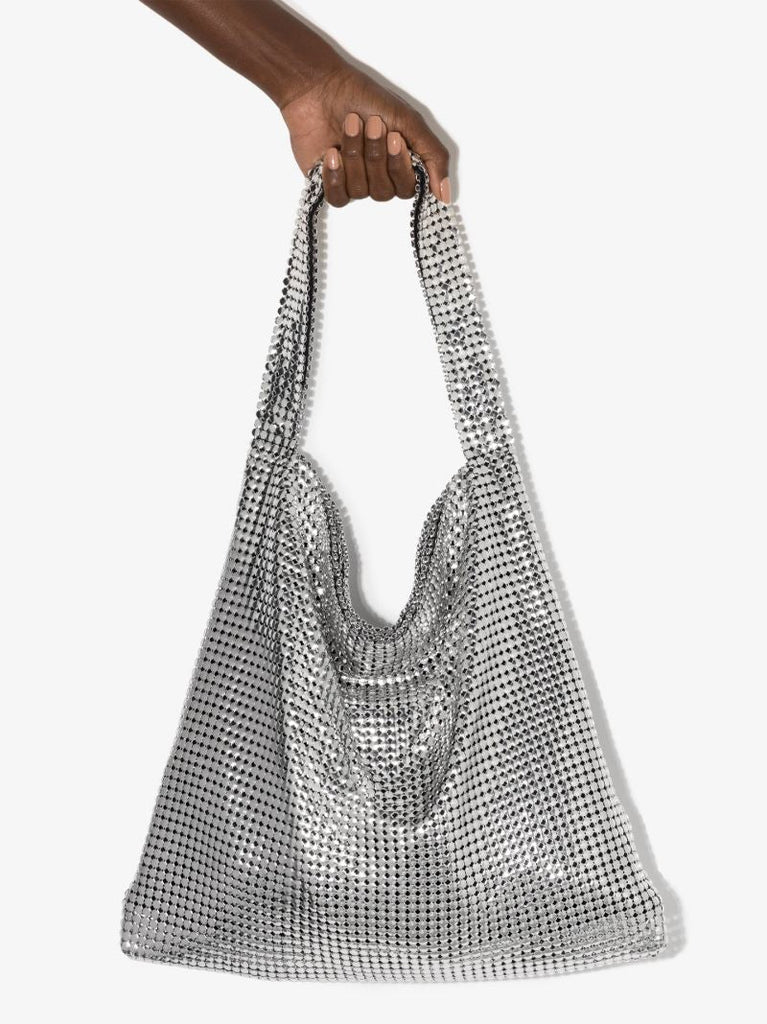 Silver Tone Chain Mail Tote Bag
