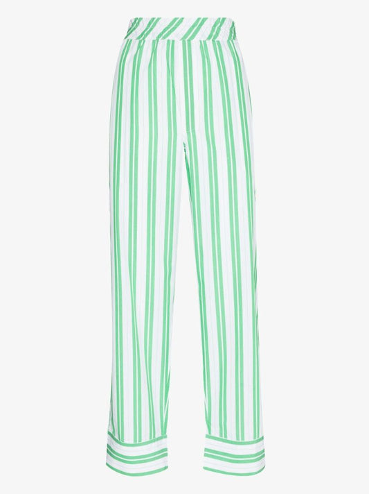 White Striped Cotton Trousers