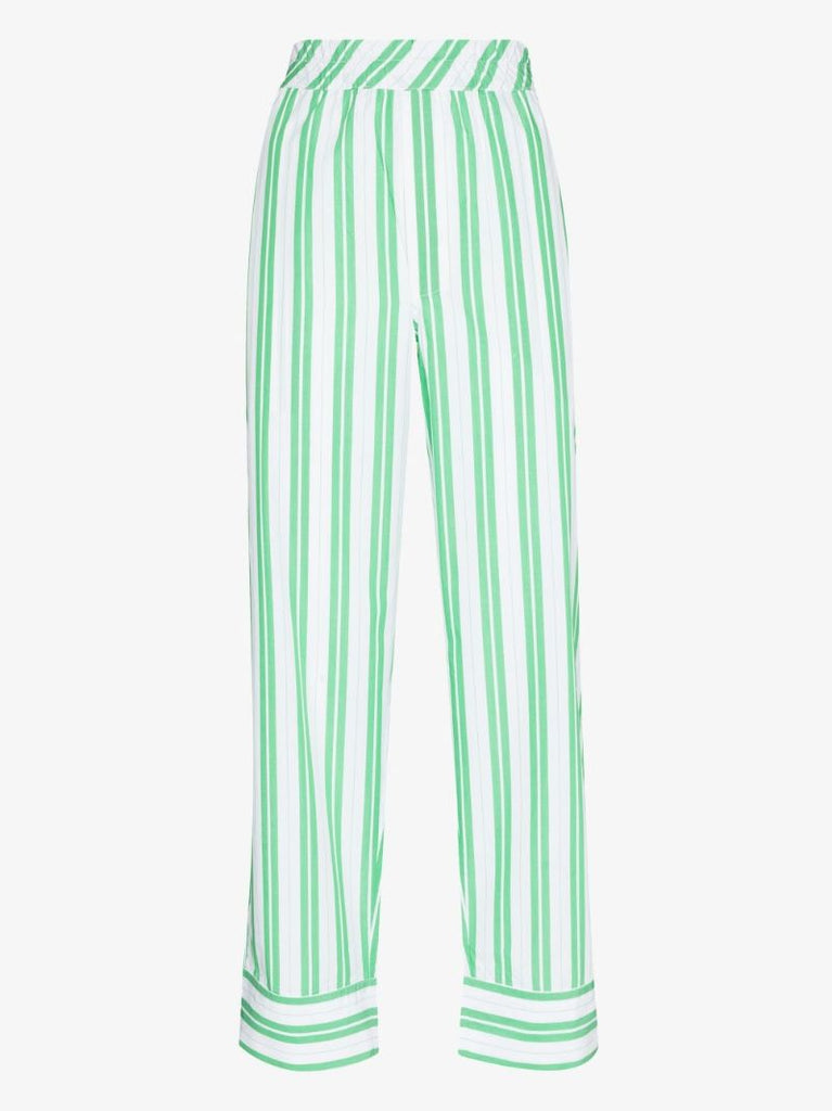 White Striped Cotton Trousers