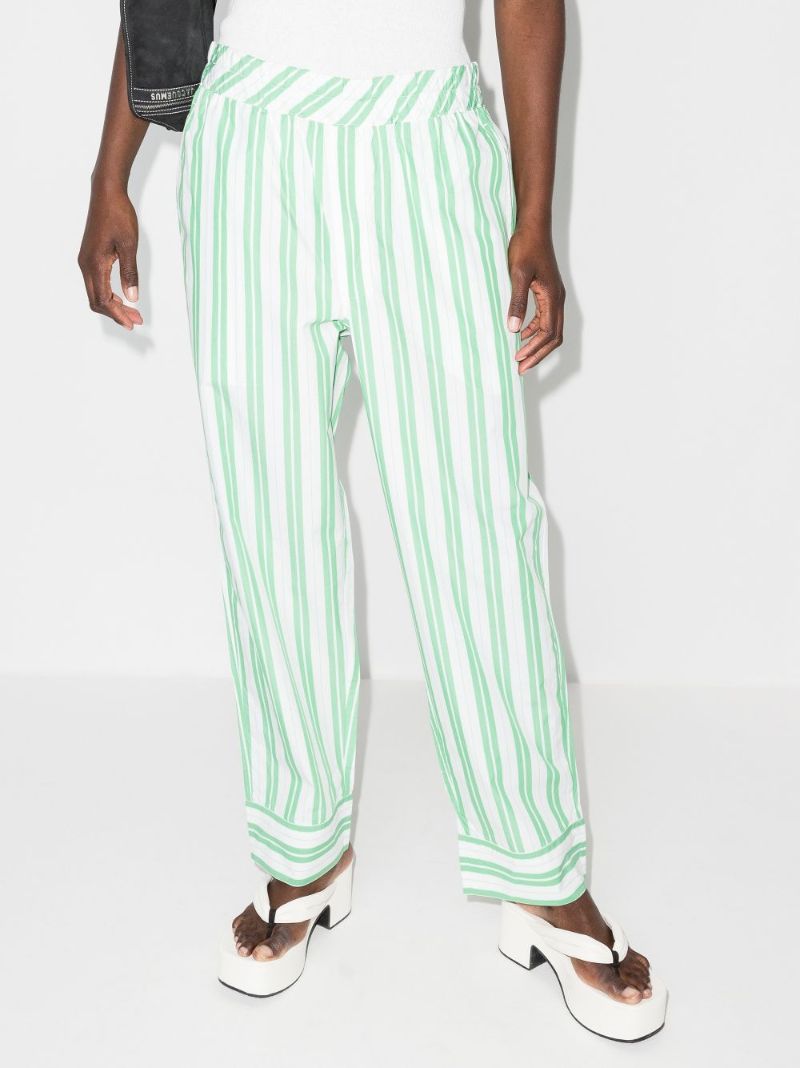 White Striped Cotton Trousers