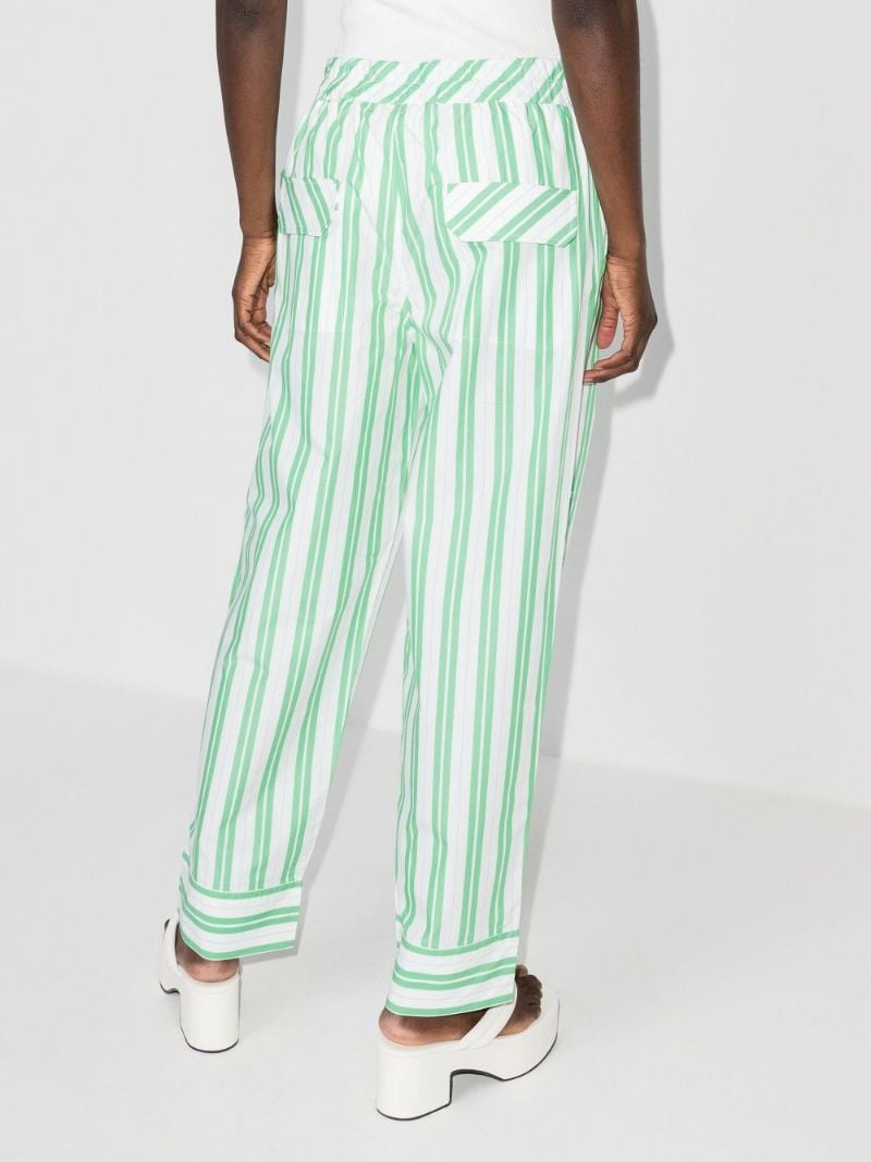 White Striped Cotton Trousers
