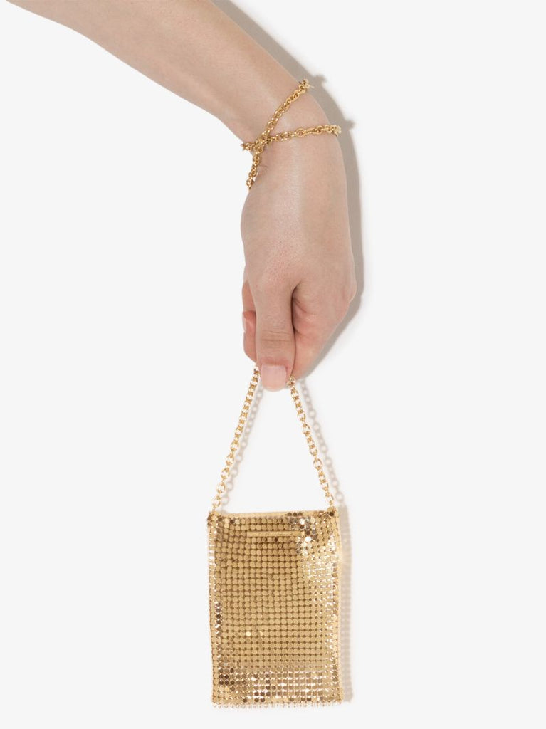 Gold Tone Pixel Mini Necklace Bag