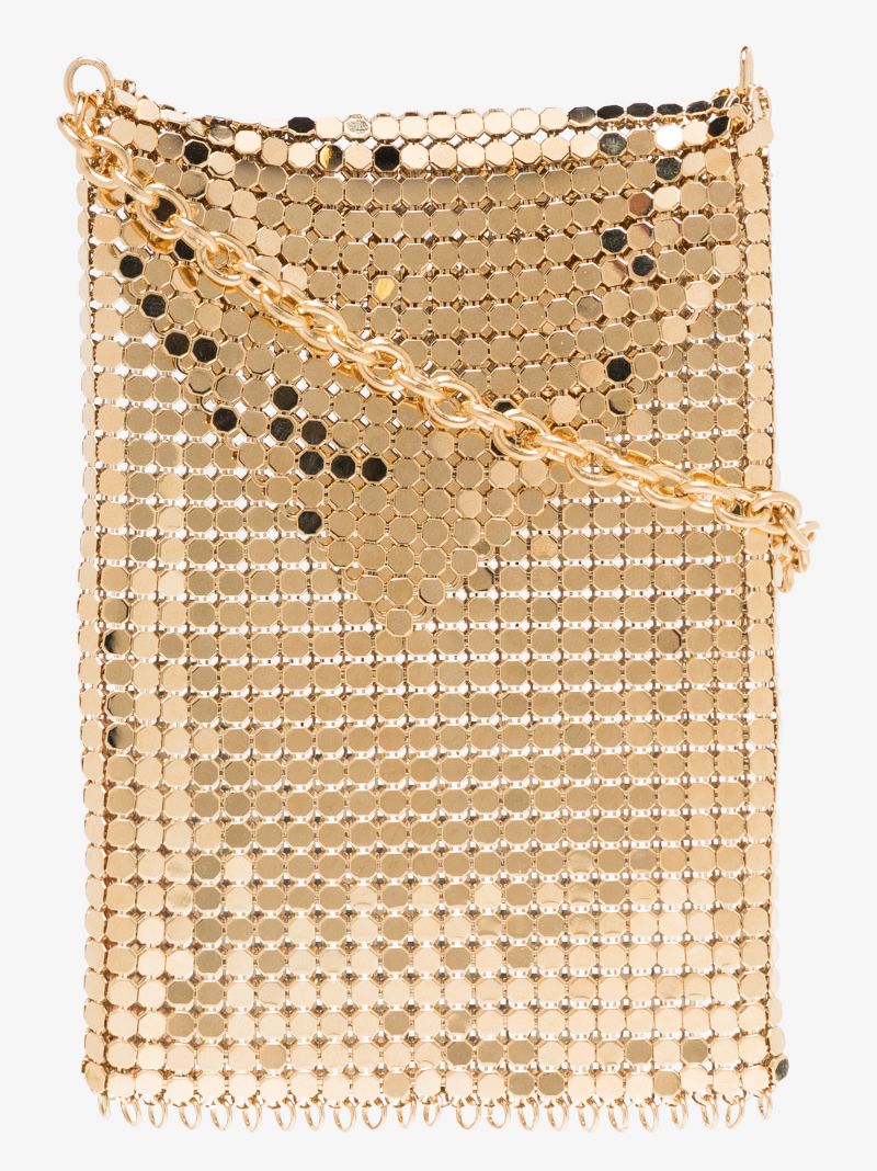 Gold Tone Pixel Mini Necklace Bag