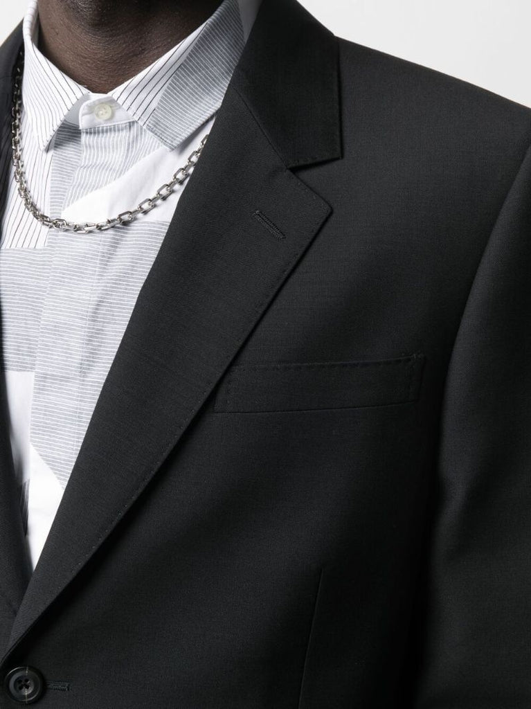 Black Single-breasted Wool Blazer