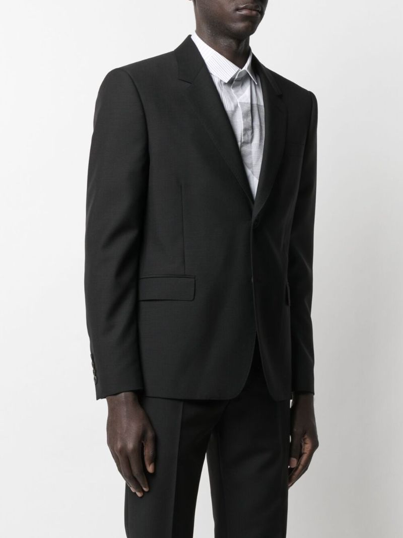 Black Single-breasted Wool Blazer