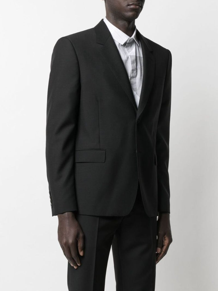Black Single-breasted Wool Blazer