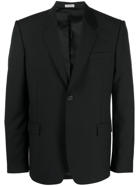 Black Single-breasted Wool Blazer
