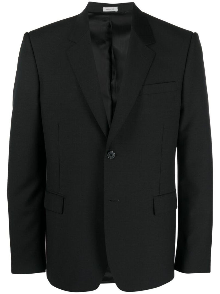 Black Single-breasted Wool Blazer