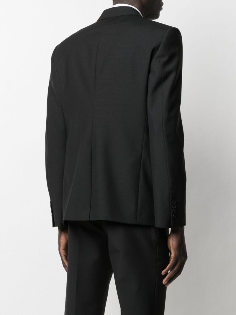 Black Single-breasted Wool Blazer
