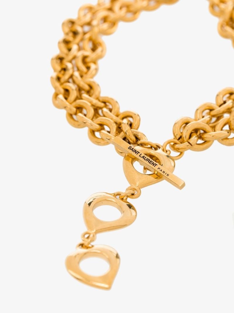 Gold Tone Double Chain Tassel Necklace