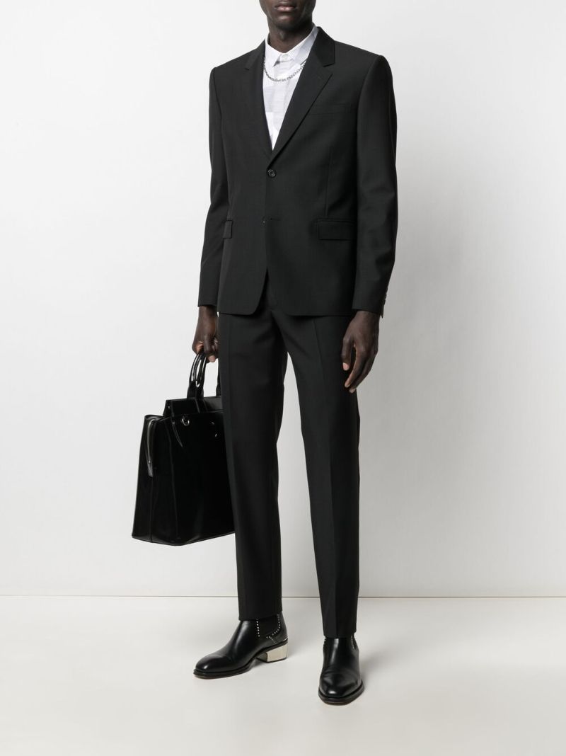 Black Wool Tailored Trousers