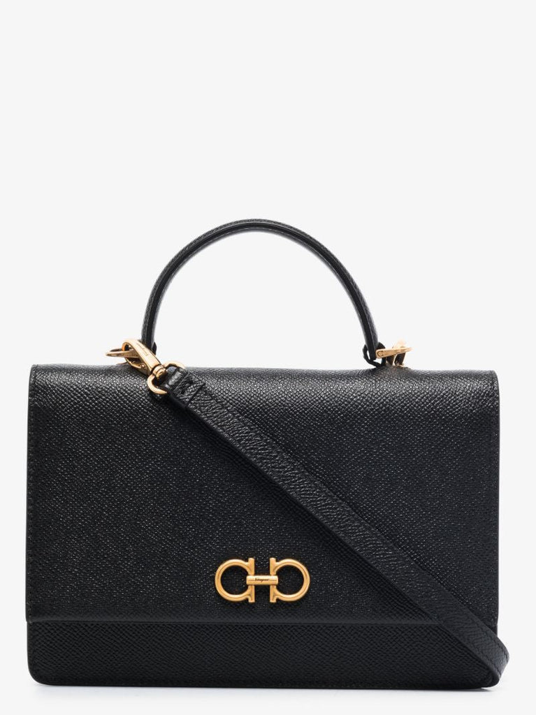Black Gancini Mini Leather Cross Body Bag